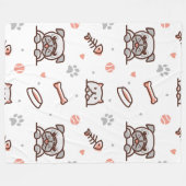 Dogg Mix 60x80フリースブランケット フリースブランケット (正面(横))