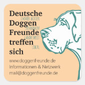 Doggen Aufkleber für Doggenfreunde Treffen  スクエアシール (正面)