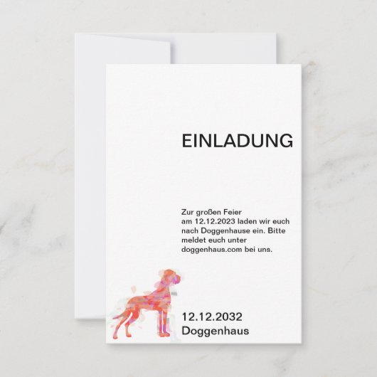 Doggen Einladungskarten 招待状 (正面)
