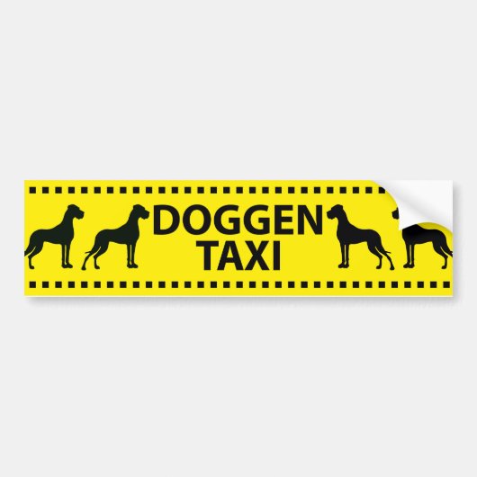 Doggen Taxi バンパーステッカー (正面)