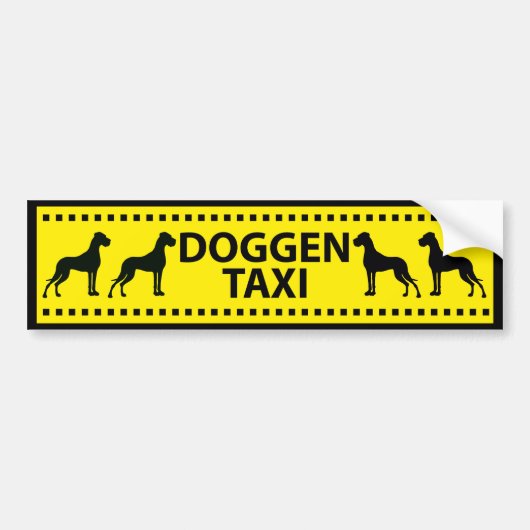 Doggen Taxi バンパーステッカー (正面)