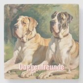Doggenfreunde Untersetzer Marmor für Freunde ストーンコースター (正面)