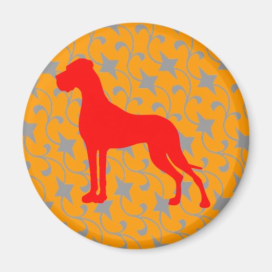 Doggenmagnet rot orange マグネット (正面)