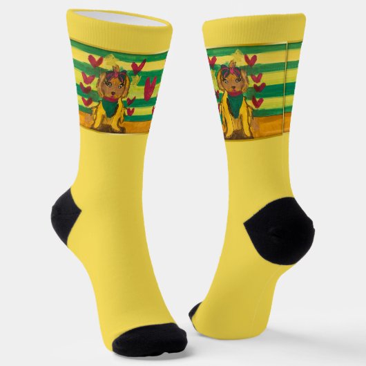 Doggie "Art by Kids" ソックス (傾斜あり)