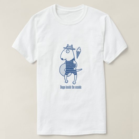 Doggo beside the seaside: Blue Tシャツ (デザイン正面)