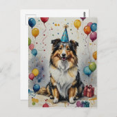 Doggone楽しい誕生日 – カスタマイズ可能 ポストカード (正面/裏面)