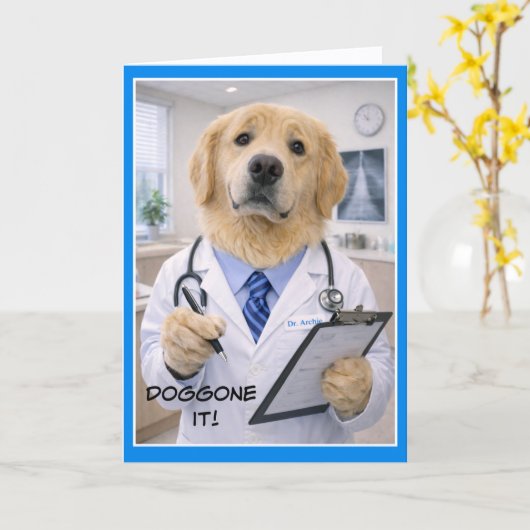 Doggone It Get Well Card FB-2 カード (黄色い花)