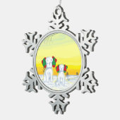 doggy snowman/ snowdog スノーフレークピューターオーナメント (右)