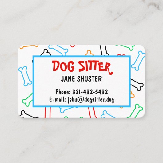 Doggy treats pattern various colors simple 名刺 (正面)