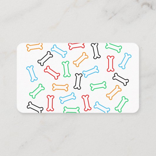 Doggy treats pattern various colors simple 名刺 (裏面)