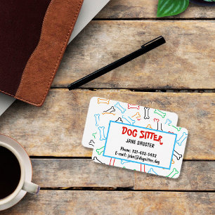 Doggy treats pattern various colors simple 名刺