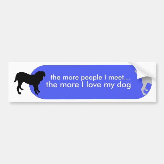 Dogismの"本当愛"青 バンパーステッカー (正面)