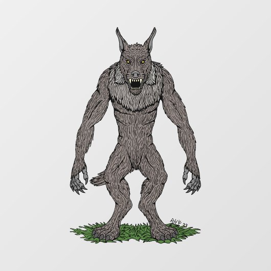 Dogman CryptidまたはWerwolf ウィンドウサイン (シート)