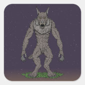 Dogman CryptidまたはWerwolf スクエアシール (正面)