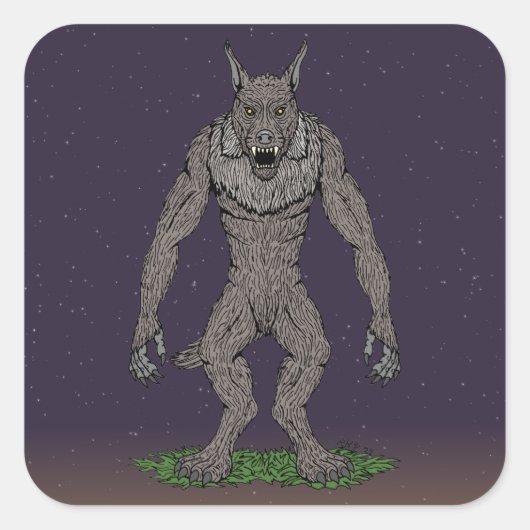 Dogman CryptidまたはWerwolf スクエアシール (正面)