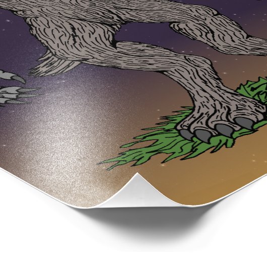 Dogman CryptidまたはWerwolf フォトプリント (角)