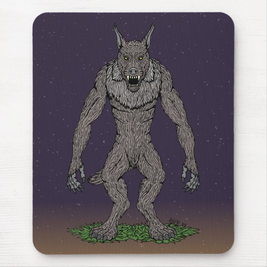 Dogman CryptidまたはWerwolf マウスパッド (正面)