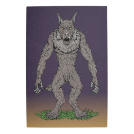 Dogman CryptidまたはWerwolf メタルプリント