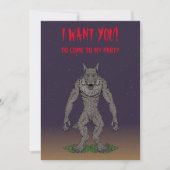 Dogman CryptidまたはWerwolf 招待状 (正面)