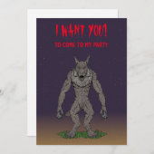 Dogman CryptidまたはWerwolf 招待状 (正面/裏面)