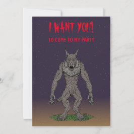 Dogman CryptidまたはWerwolf 招待状