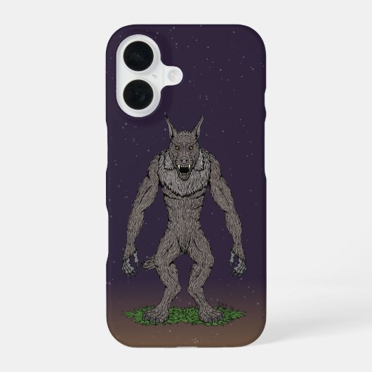 Dogman CryptidまたはWerwolf iPhone 16ケース (裏面)