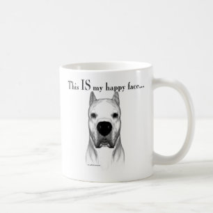 Dogo Argentinoの幸せな顔 コーヒーマグカップ
