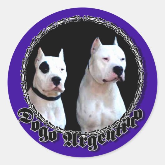 Dogo Argentinoスタンプ ラウンドシール (正面)