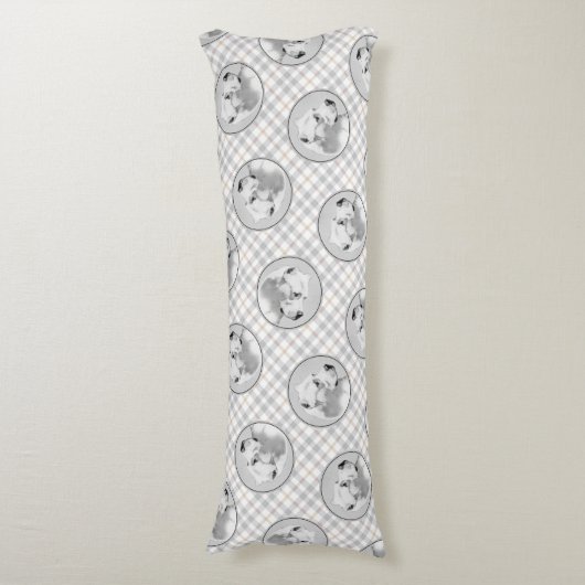 Dogo Argentino絵を描のマスティフオリジナルドッグアート ボディピロー (正面縦)