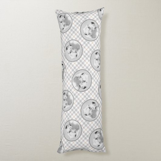 Dogo Argentino絵を描のマスティフオリジナルドッグアート ボディピロー (裏面 (縦))