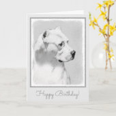 Dogo Argentino絵画's - Dogo Dog Art カード (黄色い花)