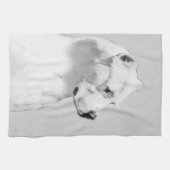 Dogo Argentino絵画's - Dogo Dog Art キッチンタオル (横)