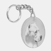 Dogo Argentino絵画's - Dogo Dog Art キーホルダー (正面左)