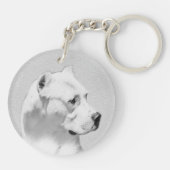 Dogo Argentino絵画's - Dogo Dog Art キーホルダー (裏面)