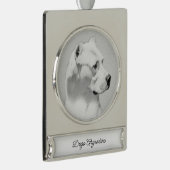 Dogo Argentino絵画's - Dogo Dog Art シルバープレートバナーオーナメント (右)