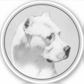 Dogo Argentino絵画's - Dogo Dog Art シール (正面)