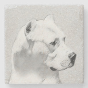 Dogo Argentino絵画's - Dogo Dog Art ストーンコースター