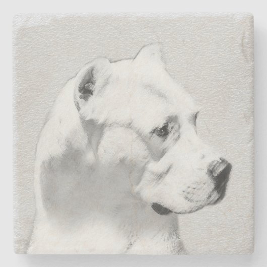 Dogo Argentino絵画's - Dogo Dog Art ストーンコースター (正面)