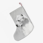 Dogo Argentino絵画's - Dogo Dog Art スモールクリスマスストッキング (裏面 (吊り時))