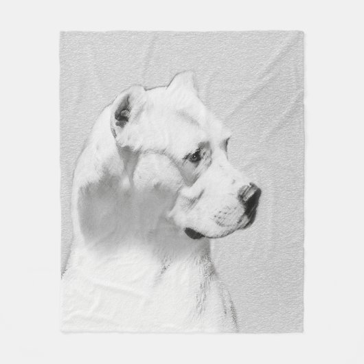 Dogo Argentino絵画's - Dogo Dog Art フリースブランケット (正面)