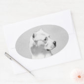 Dogo Argentino絵画's - Dogo Dog Art 楕円形シール (封筒)