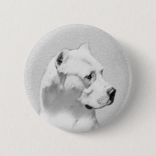 Dogo Argentino絵画's - Dogo Dog Art 缶バッジ
