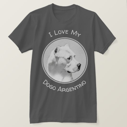 Dogo Argentino絵画's - Dogo Dog Art Tシャツ (デザイン正面)