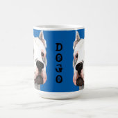 Dogo Argentino色のブロック コーヒーマグカップ (中央)