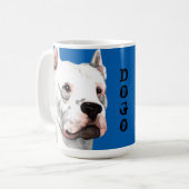 Dogo Argentino色のブロック コーヒーマグカップ (正面左)