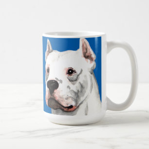 Dogo Argentino色のブロック コーヒーマグカップ