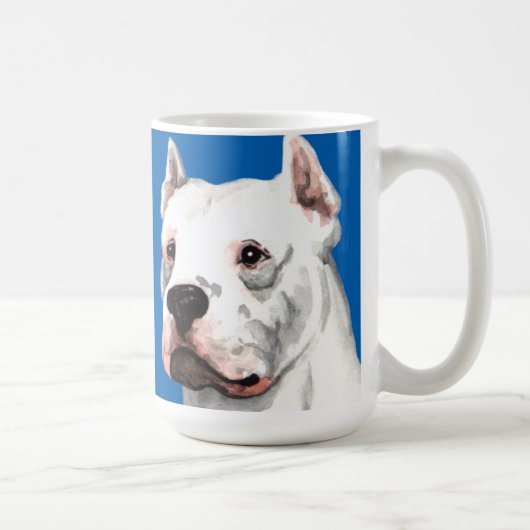 Dogo Argentino色のブロック コーヒーマグカップ (右)