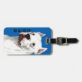 Dogo Argentino色のブロック ラゲッジタグ (正面横)