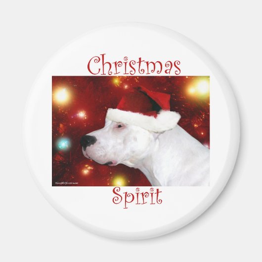 Dogo Argentino Christmas Spirit – マグネット (正面)