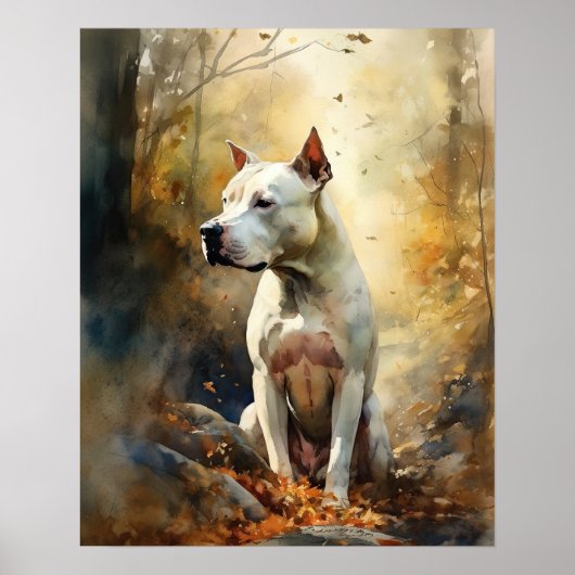 Dogo Argentino Dog Artプリントポスター ポスター (正面)